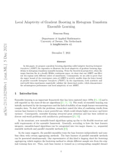 Local Adaptivity of Gradient Boosting in Histogram Transform Ensemble
  Learning