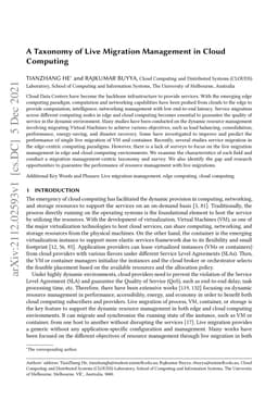 A Taxonomy of Live Migration Management in Cloud Computing