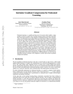 Intrinisic Gradient Compression for Federated Learning