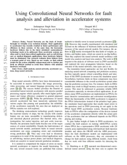 Using Convolutional Neural Networks for fault analysis and alleviation
  in accelerator systems