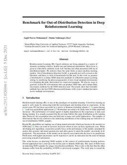 Benchmark for Out-of-Distribution Detection in Deep Reinforcement
  Learning