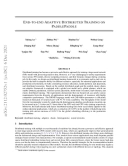 End-to-end Adaptive Distributed Training on PaddlePaddle
