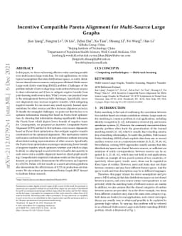 Incentive Compatible Pareto Alignment for Multi-Source Large Graphs
