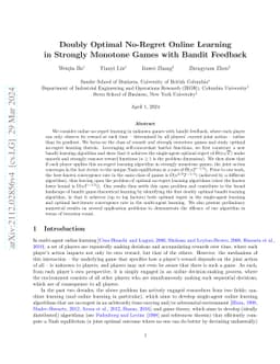 Doubly Optimal No-Regret Online Learning in Strongly Monotone Games with
  Bandit Feedback