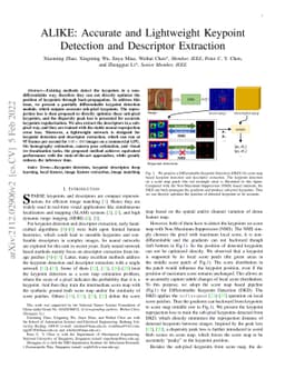ALIKE: Accurate and Lightweight Keypoint Detection and Descriptor
  Extraction