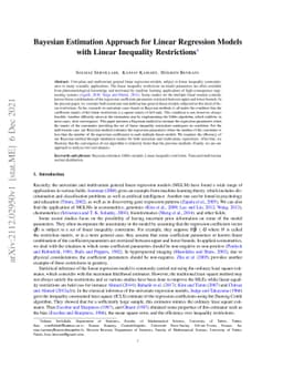 Bayesian Estimation Approach for Linear Regression Models with Linear
  Inequality Restrictions