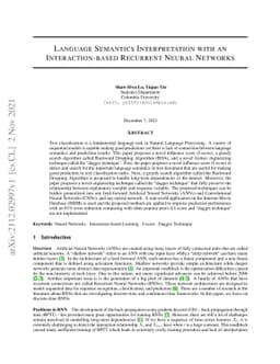 Language Semantics Interpretation with an Interaction-based Recurrent
  Neural Networks