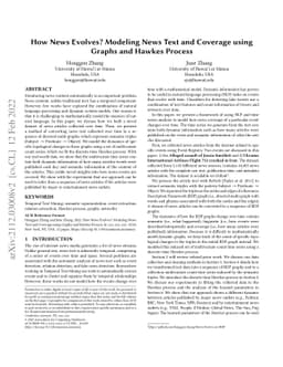 How News Evolves? Modeling News Text and Coverage using Graphs and
  Hawkes Process