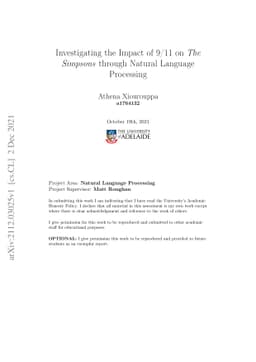 Investigating the Impact of 9/11 on The Simpsons through Natural
  Language Processing