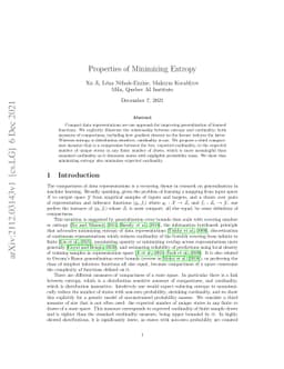 Properties of Minimizing Entropy