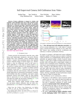 Self-Supervised Camera Self-Calibration from Video