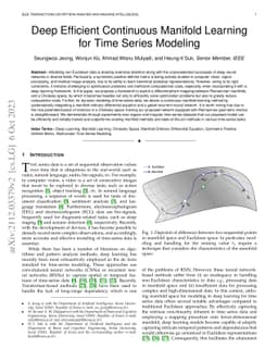 Deep Efficient Continuous Manifold Learning for Time Series Modeling