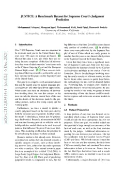 JUSTICE: A Benchmark Dataset for Supreme Court's Judgment Prediction
