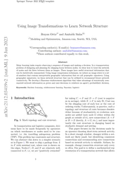 Using Image Transformations to Learn Network Structure