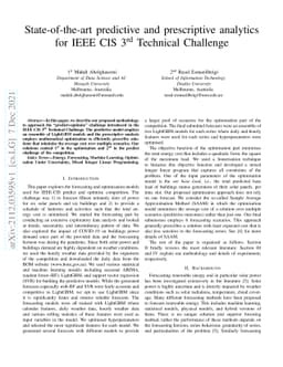 State-of-the-art predictive and prescriptive analytics for IEEE CIS 3rd
  Technical Challenge