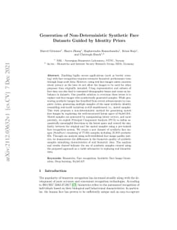 Generation of Non-Deterministic Synthetic Face Datasets Guided by
  Identity Priors