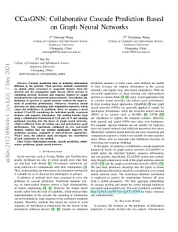 CCasGNN: Collaborative Cascade Prediction Based on Graph Neural Networks