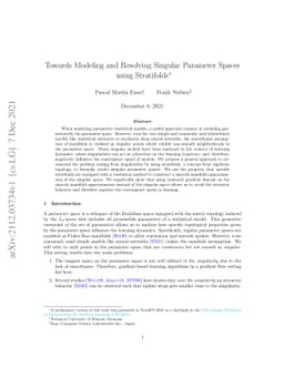 Towards Modeling and Resolving Singular Parameter Spaces using
  Stratifolds
