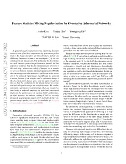 Feature Statistics Mixing Regularization for Generative Adversarial
  Networks