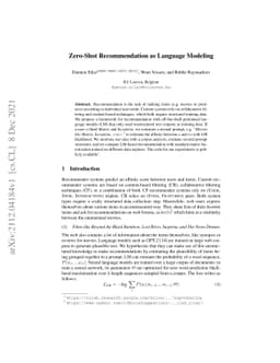 Zero-Shot Recommendation as Language Modeling