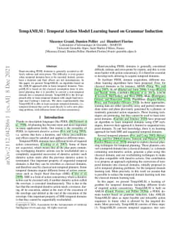 TempAMLSI : Temporal Action Model Learning based on Grammar Induction