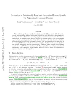 Estimation in Rotationally Invariant Generalized Linear Models via
  Approximate Message Passing