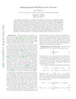 Building Quantum Field Theories Out of Neurons