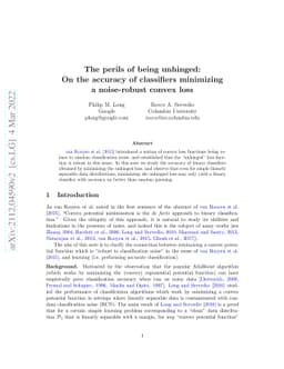 The perils of being unhinged: On the accuracy of classifiers minimizing
  a noise-robust convex loss