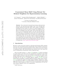 Constrained Mean Shift Using Distant Yet Related Neighbors for
  Representation Learning