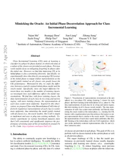 Mimicking the Oracle: An Initial Phase Decorrelation Approach for Class
  Incremental Learning