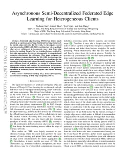 Asynchronous Semi-Decentralized Federated Edge Learning for
  Heterogeneous Clients