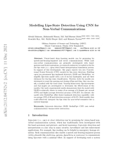Modelling Lips-State Detection Using CNN for Non-Verbal Communications