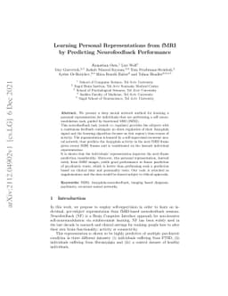 Learning Personal Representations from fMRIby Predicting Neurofeedback
  Performance