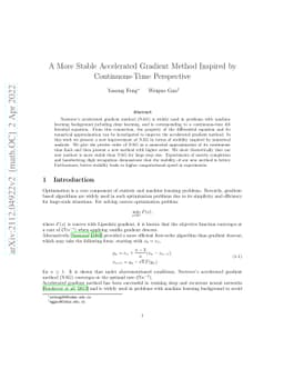 A More Stable Accelerated Gradient Method Inspired by Continuous-Time
  Perspective