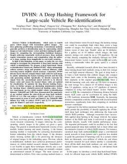 DVHN: A Deep Hashing Framework for Large-scale Vehicle Re-identification