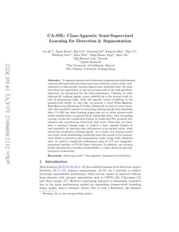 CA-SSL: Class-Agnostic Semi-Supervised Learning for Detection and
  Segmentation