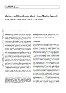AdaStereo: An Efficient Domain-Adaptive Stereo Matching Approach