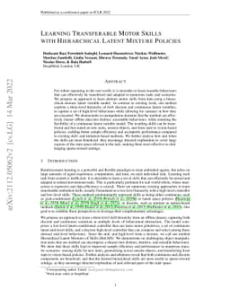 Learning Transferable Motor Skills with Hierarchical Latent Mixture
  Policies