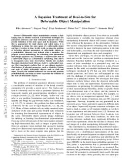 A Bayesian Treatment of Real-to-Sim for Deformable Object Manipulation