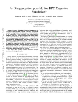 Is Disaggregation possible for HPC Cognitive Simulation?