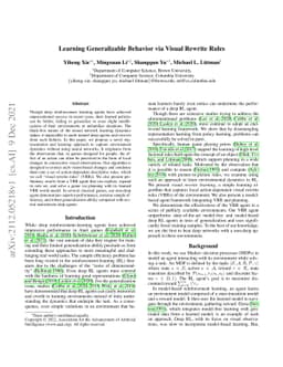 Learning Generalizable Behavior via Visual Rewrite Rules