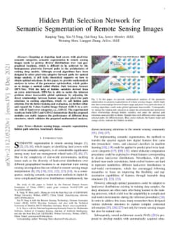 Hidden Path Selection Network for Semantic Segmentation of Remote
  Sensing Images