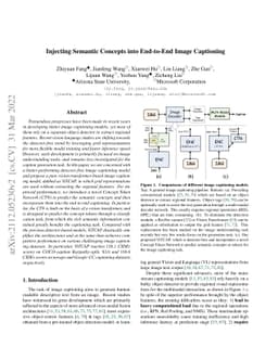 Injecting Semantic Concepts into End-to-End Image Captioning