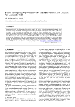 Transfer learning using deep neural networks for Ear Presentation Attack
  Detection: New Database for PAD