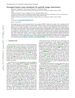 Surrogate-based cross-correlation for particle image velocimetry