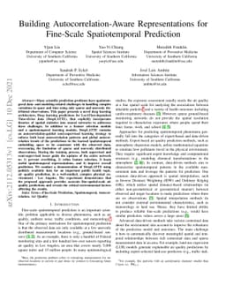 Building Autocorrelation-Aware Representations for Fine-Scale
  Spatiotemporal Prediction