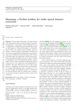 Shennong: a Python toolbox for audio speech features extraction