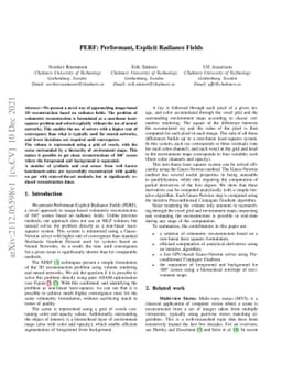 PERF: Performant, Explicit Radiance Fields