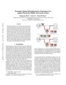 Preemptive Image Robustification for Protecting Users against
  Man-in-the-Middle Adversarial Attacks