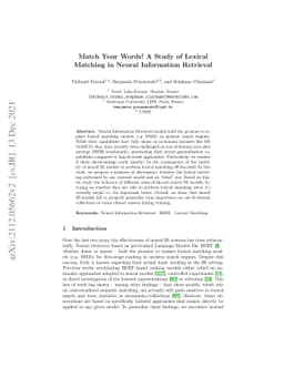 Match Your Words! A Study of Lexical Matching in Neural Information
  Retrieval